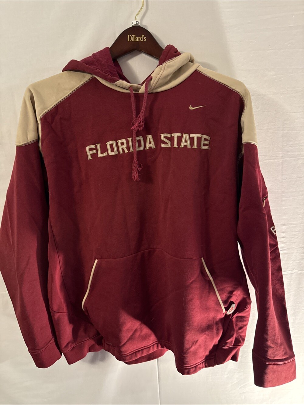 Nike Florida State Seminoles Sweatshirt Mens XL Red Footbal Hoodie Center Swoosh